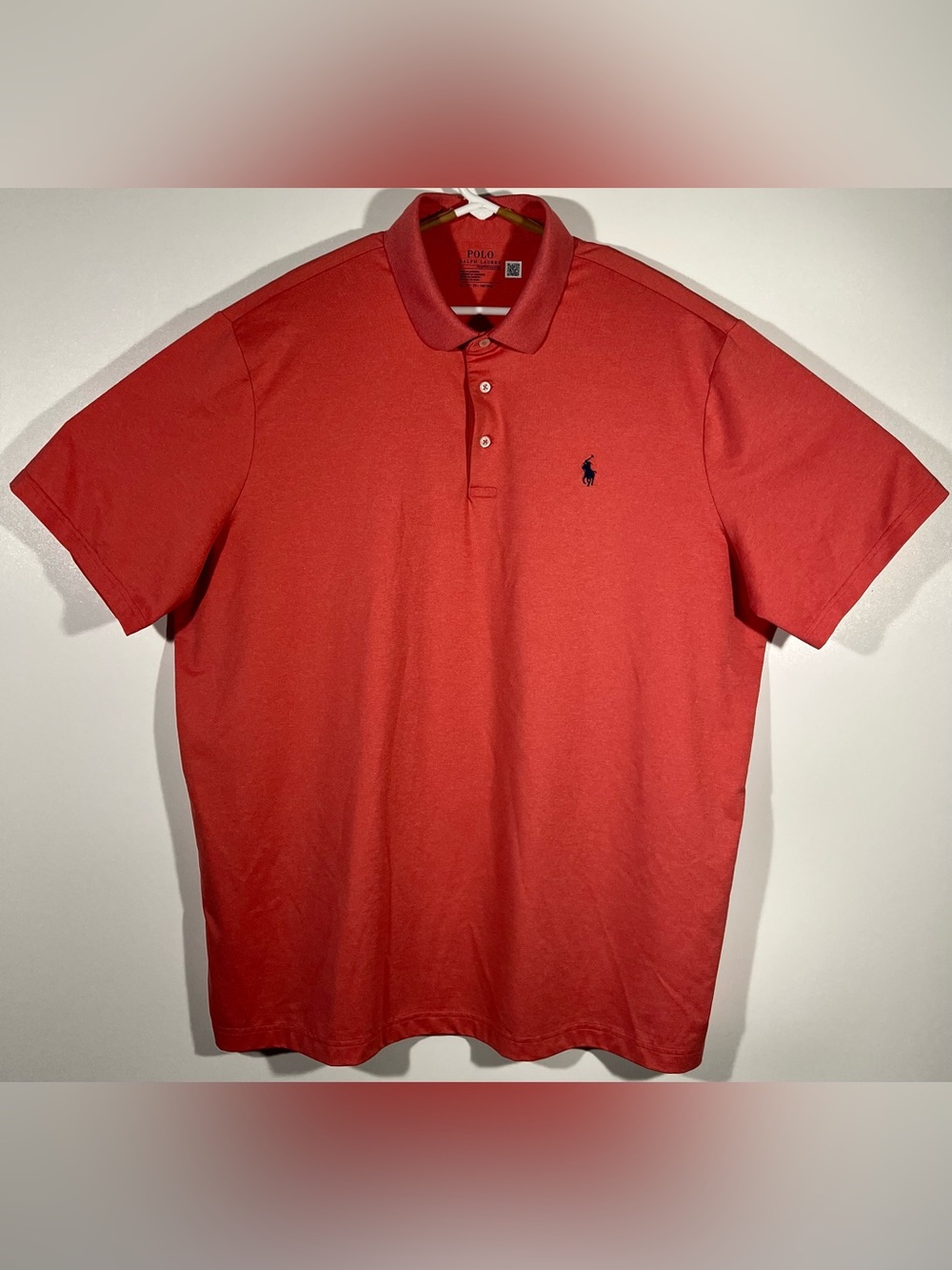 Polo Ralph Lauren Performance Polo Shirt Men XL Peach Short Sleeve Stretch Golf